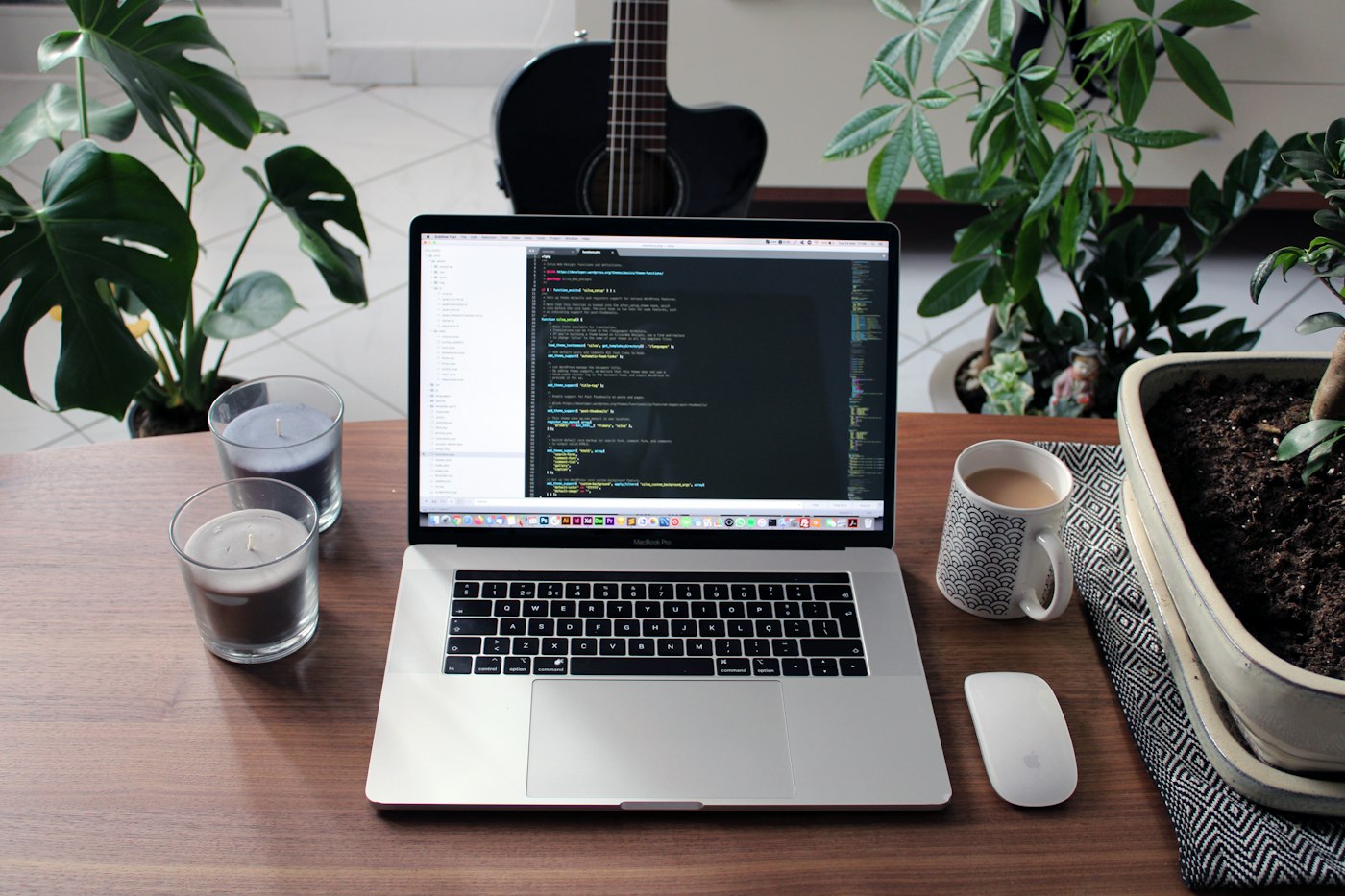 Laptop on a desk showing a small business website