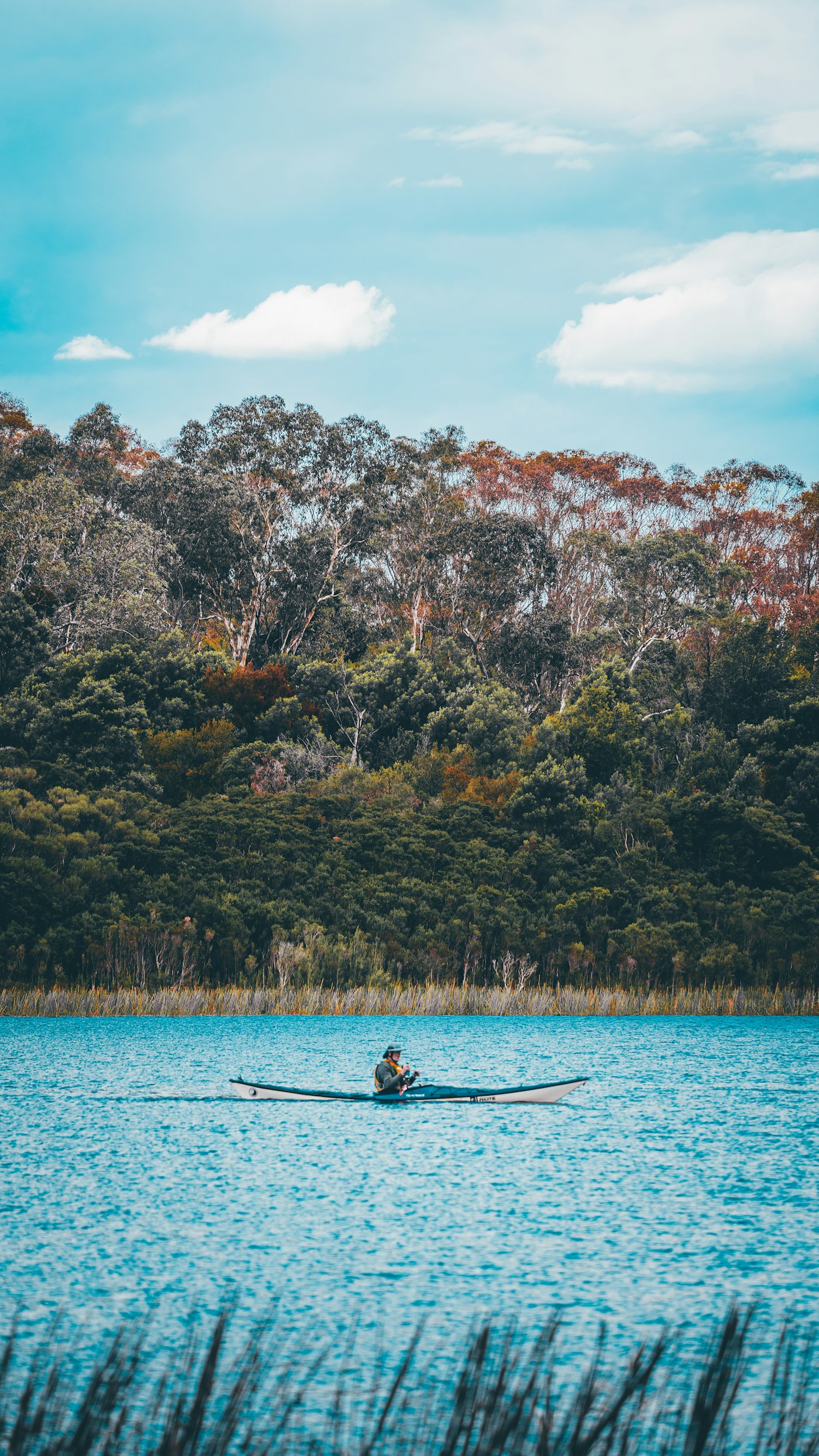 Person rowing on Lake Wendouree